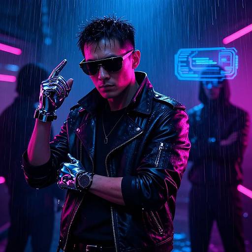 Cyberpunk Noir Detective Scene