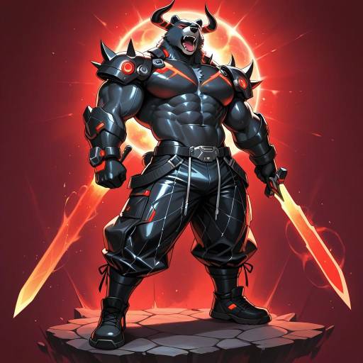 Muscular Anthro Bear with Cyber Enhancements Muscular Anthro Bear with Cyber Enhancements