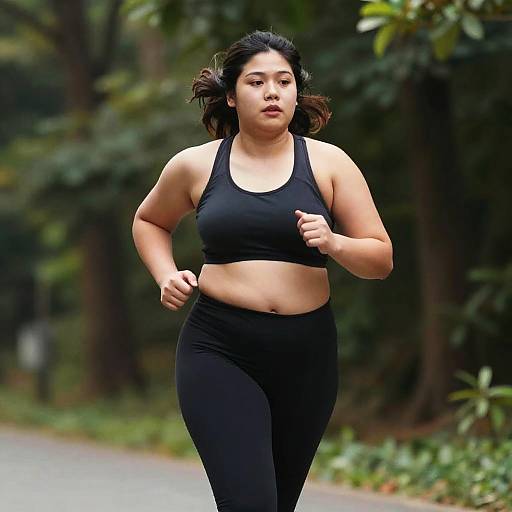 Realistic Plump Woman Running