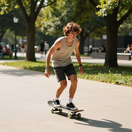 Midday Skateboarding Bliss in the Park