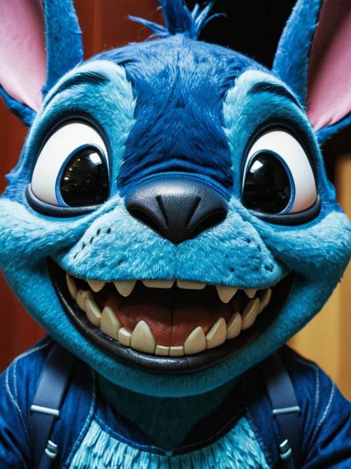 Close-up of Man in Lilo Stitch Costume