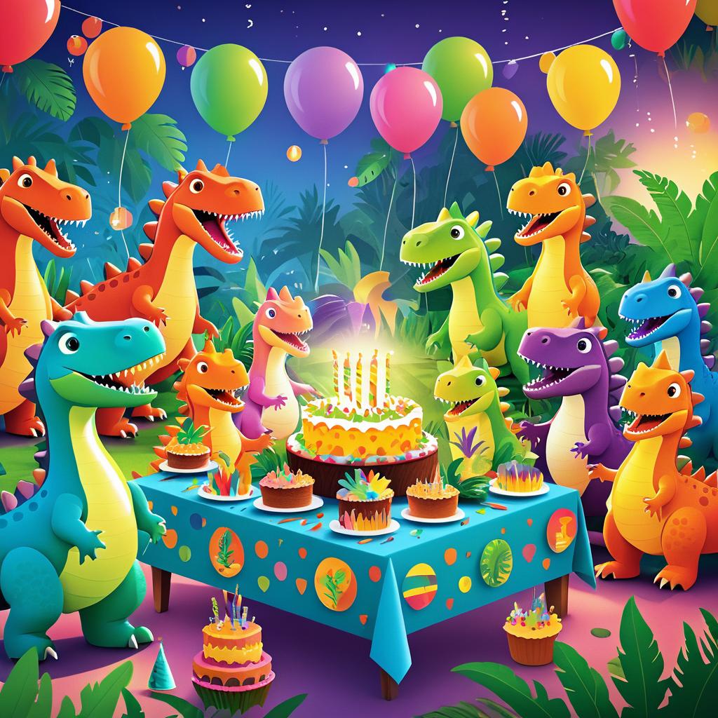 Dinosaurs Celebrate with a Birthday Bash