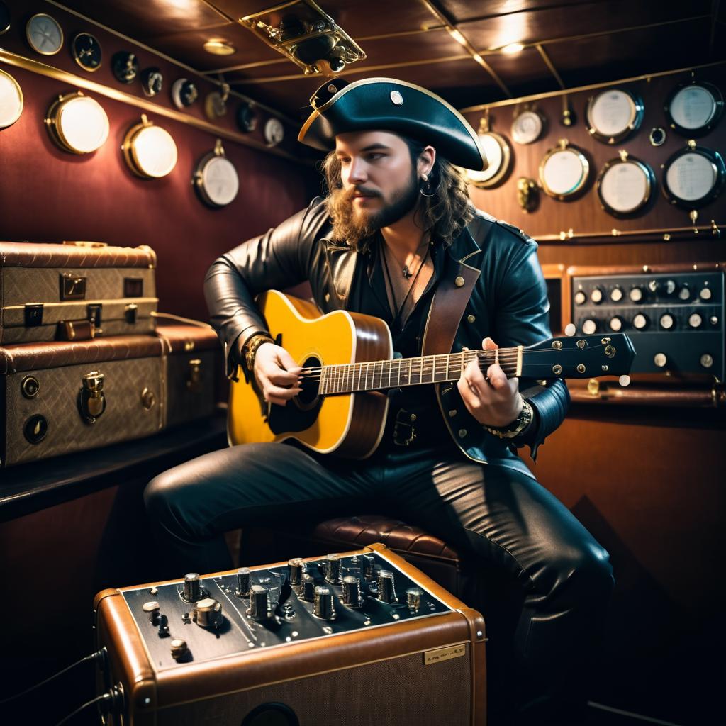 Pirate Captain Musician at Sea