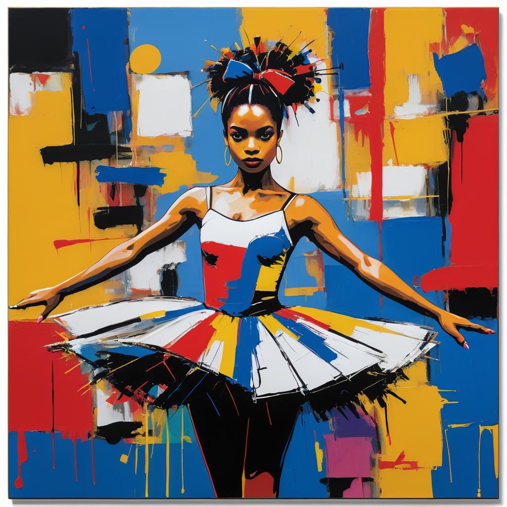 Ballerina Portrait in Basquiat Style