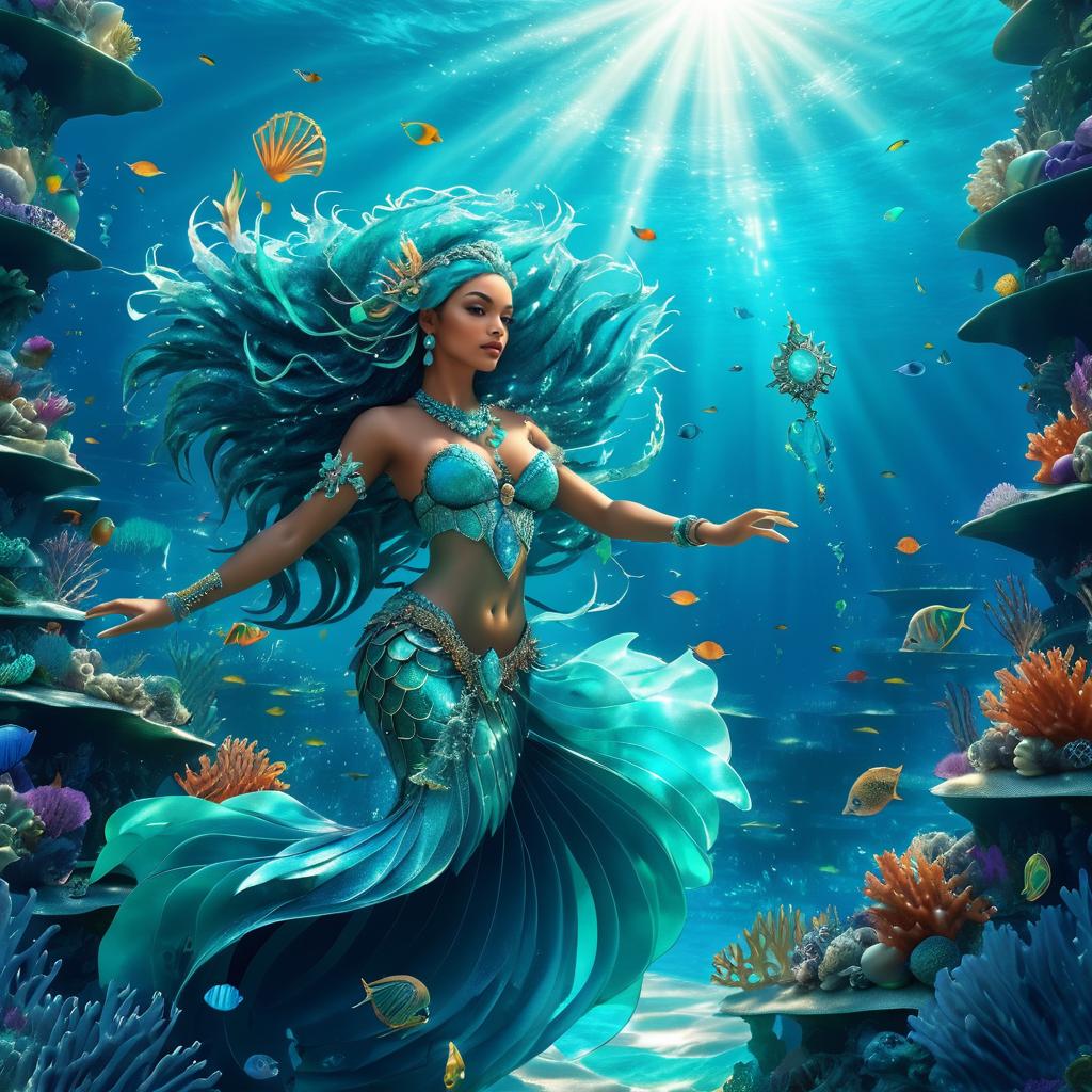 Enchanting Mermaid in Coral Reef