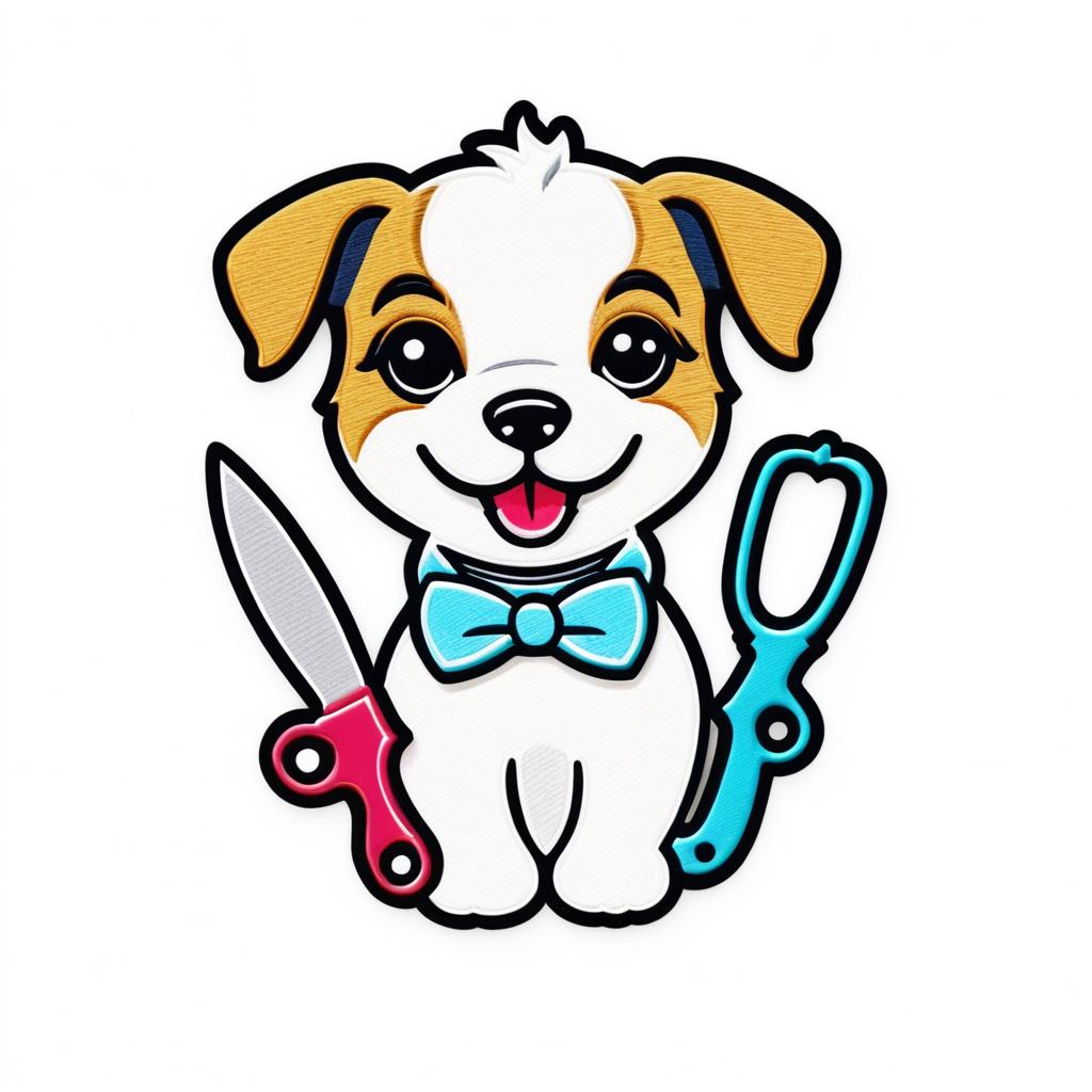 Playful Puppy Grooming Logo Design