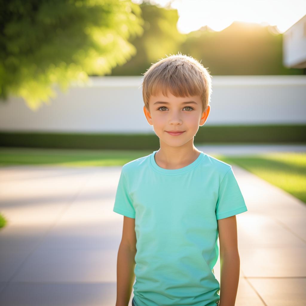 Bright Daylight Portrait of a Young Boy