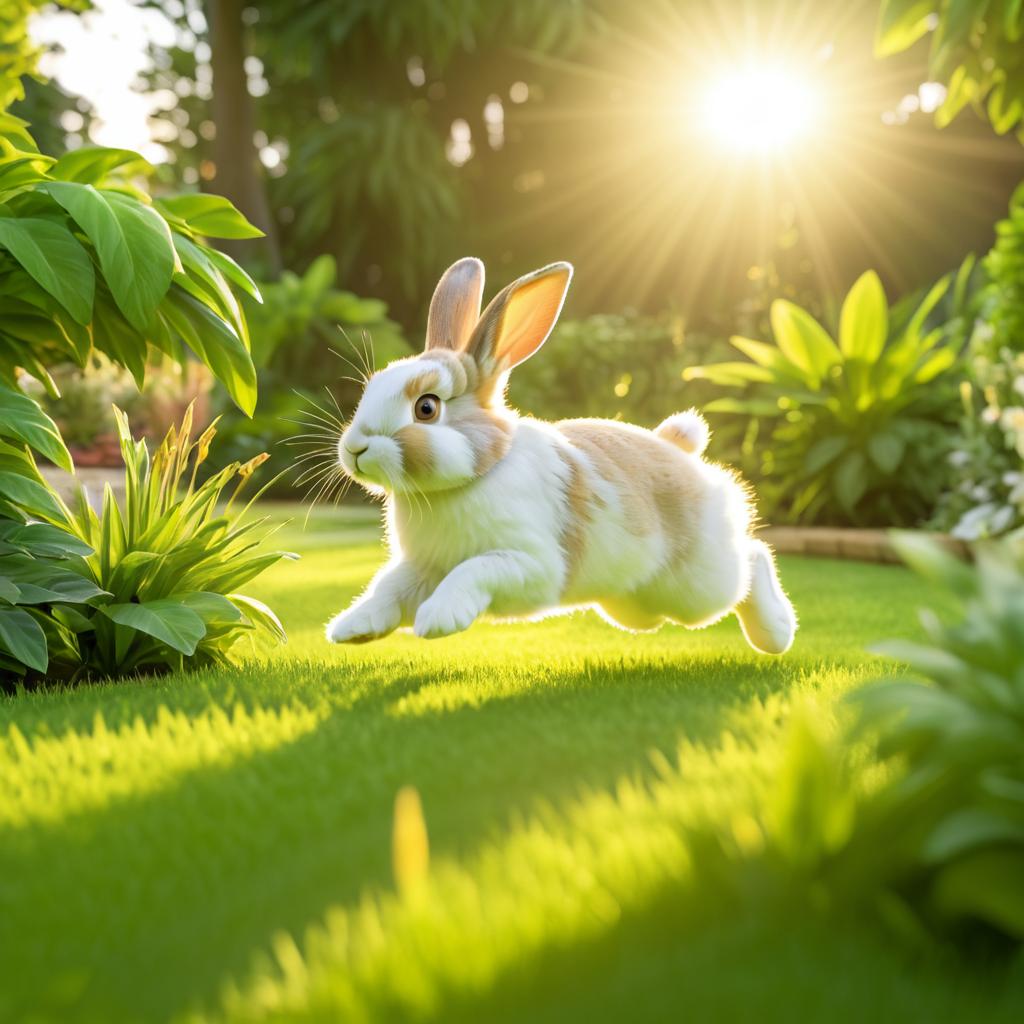 Playful Rabbit in a Serene Garden