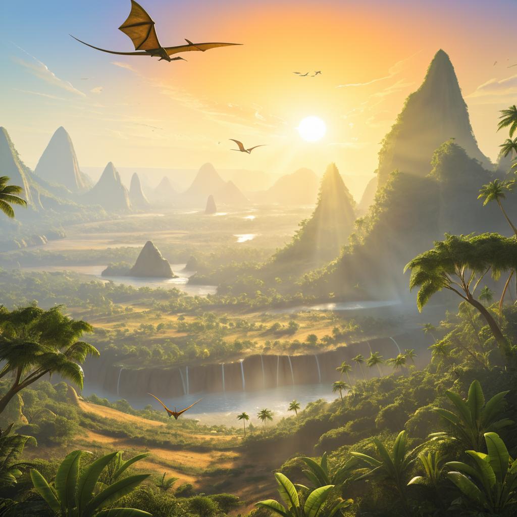 Vibrant Paleoart of Pteranodon Family