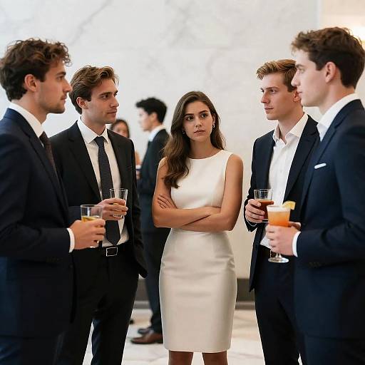 Formal Gathering with Elegantly Dressed Guests