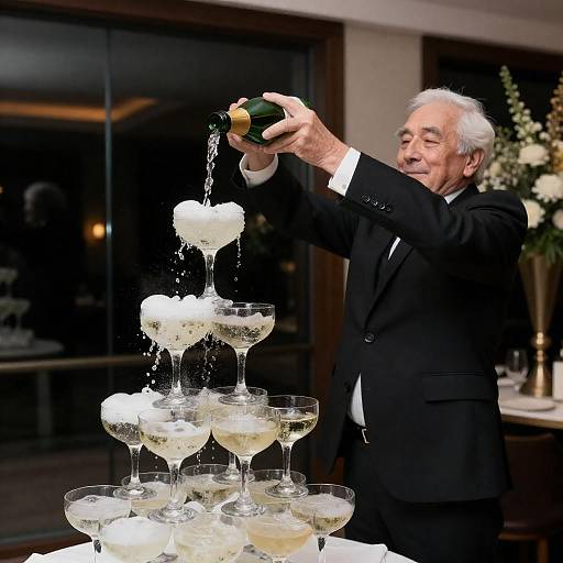 Elegant Champagne Fountain Celebration Scene