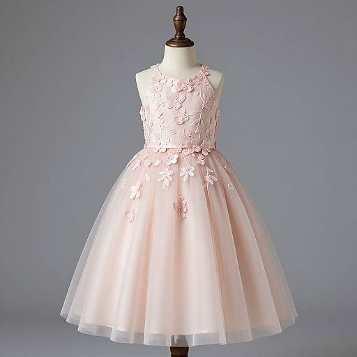 Elegant Blush Pink Flower Girl Dress