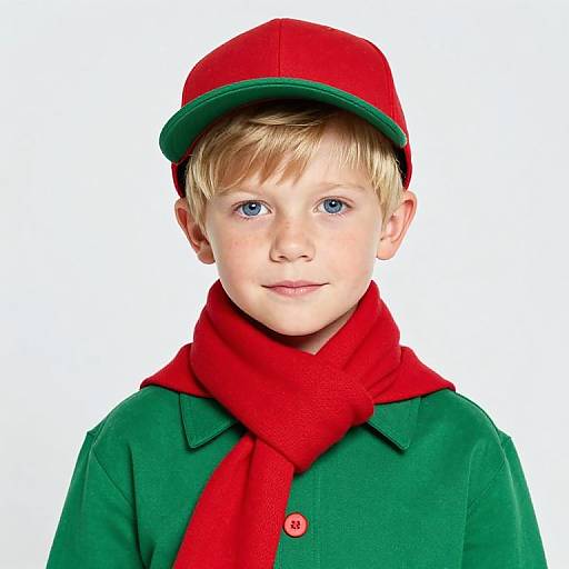 Blonde Boy in Festive Outfit