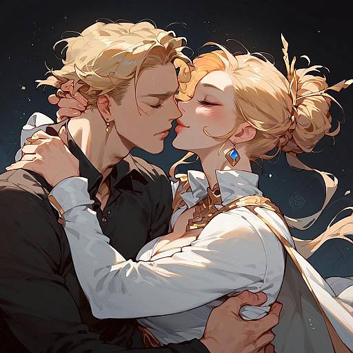 Romantic Embrace Inspired by Bouguereau