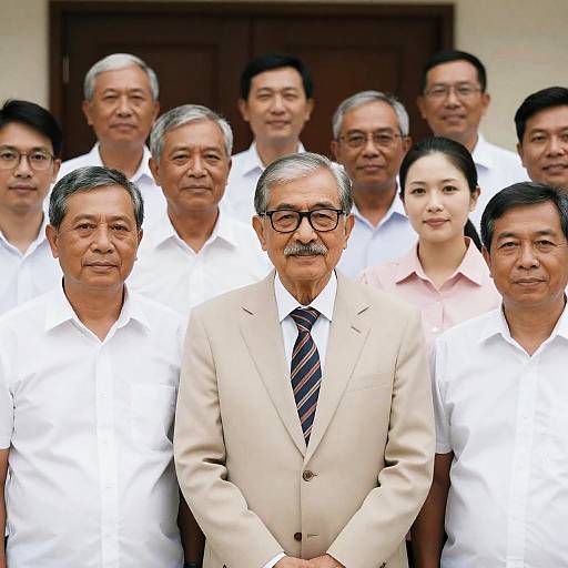 Diverse Group Portrait with Central Elder