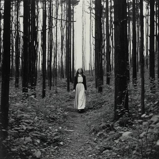 Woman Walking Through Dense Forest