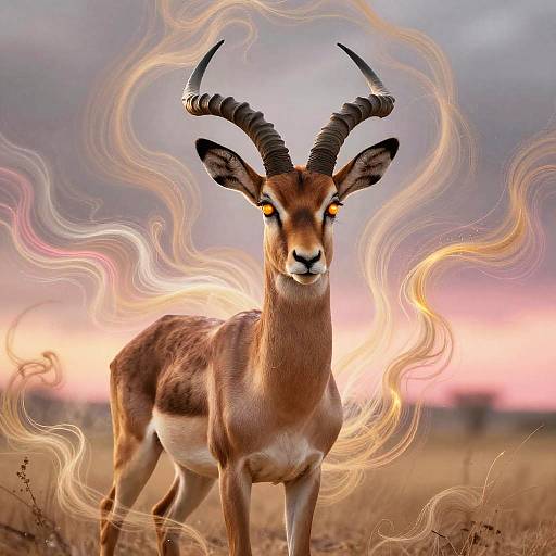 Surreal Majestic Gazelle in Ethereal Energy
