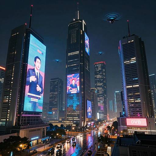 Cyberpunk Futuristic DVB Cityscape