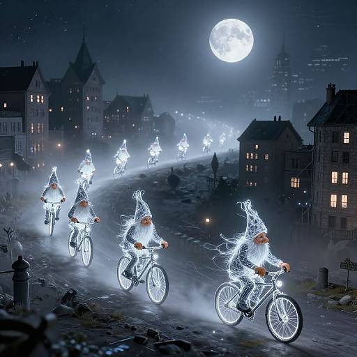 Gnomes Racing Moonlight Bicycles