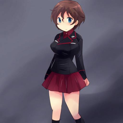 Illustration of Akaboshi koume, girls und panzer in the style of Hirune (konekonelkk)