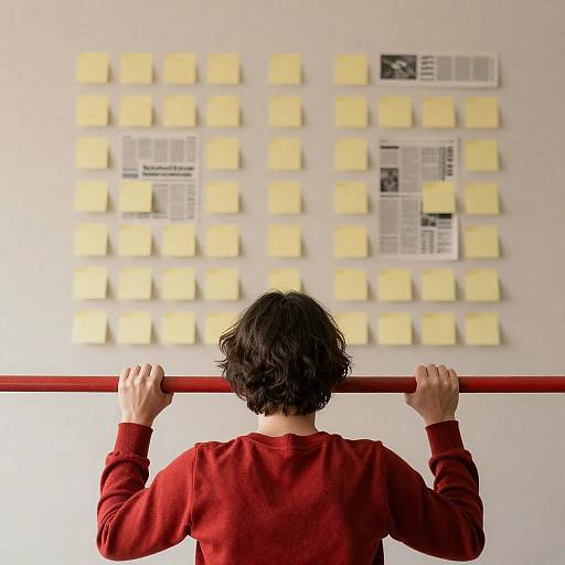 Back View: Red Sweater Note Maze