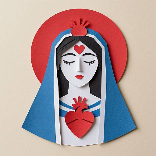 Sacred Heart Paper Picado Woman