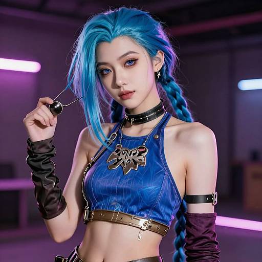 Jinx Outfit Blue Hair Girl