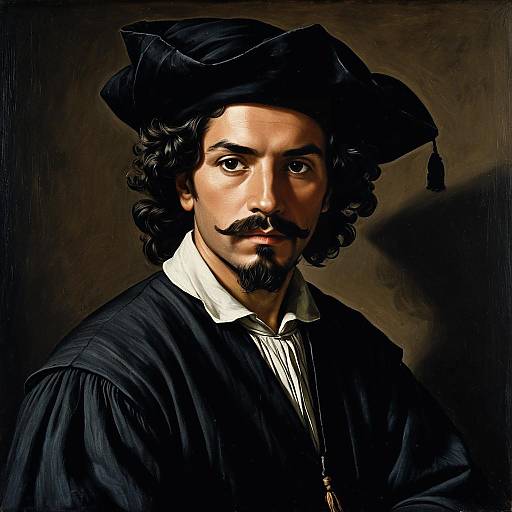 Realistic Portrait of a Merchant in Renaissance Style