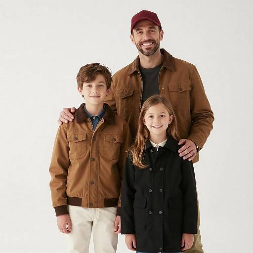 Family Portrait with Happy Children