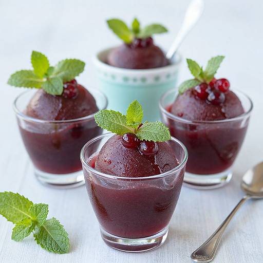Blackcurrant Mint Cassis Sorbet Recipe