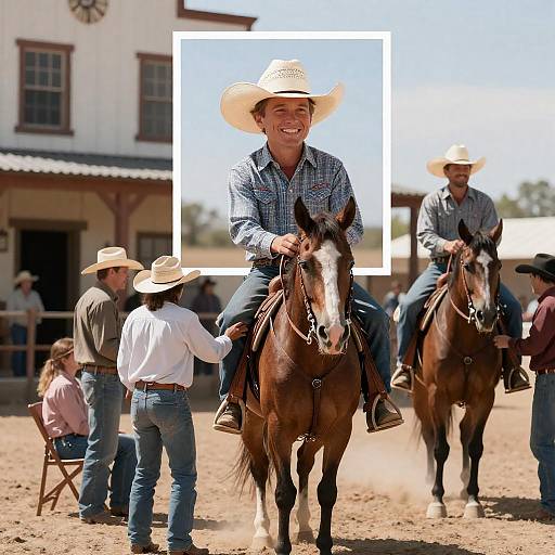 Dynamic Cowboy Portrait of Ken Maynard