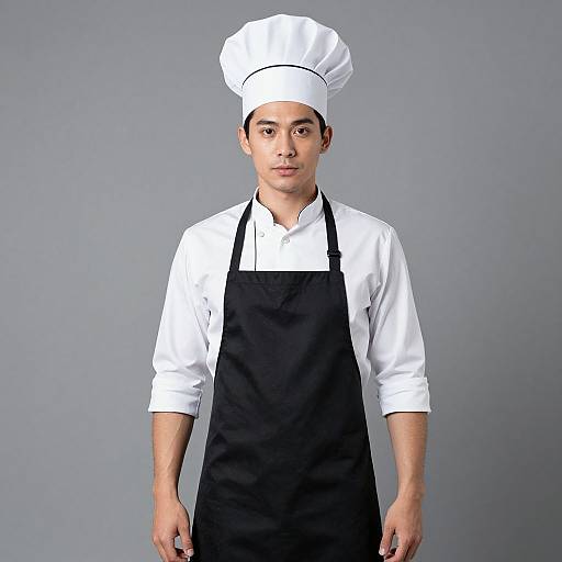 Chef in White Hat and Black Apron