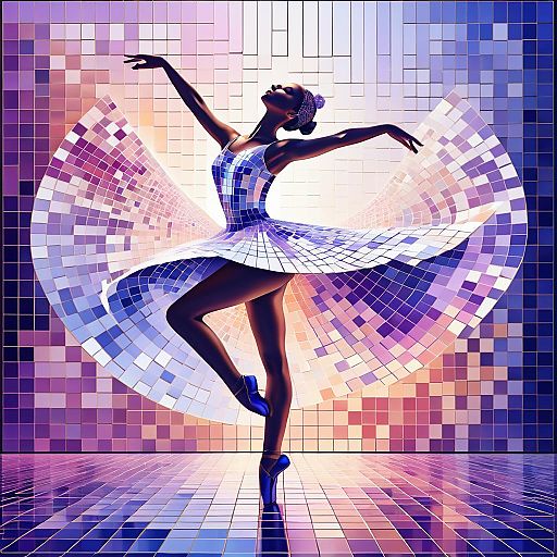 Futuristic Ballerina in Mosaic Art Futuristic Ballerina in Mosaic Art
