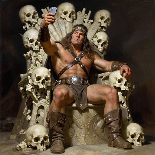 Conan on Skull Throne Selfie