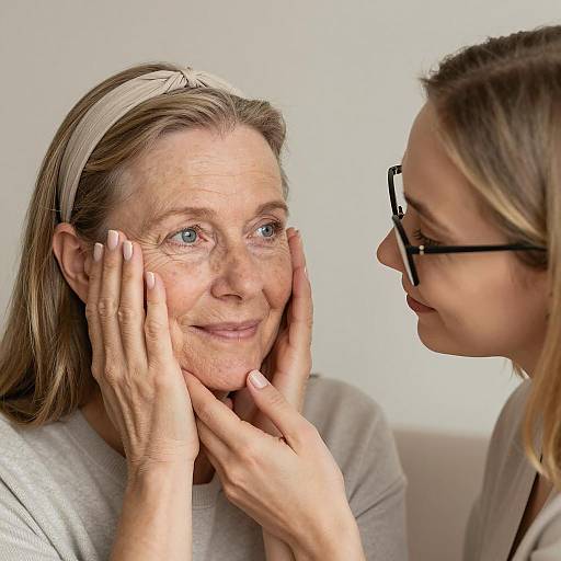 Intimate Portrait of Two Women Smiling