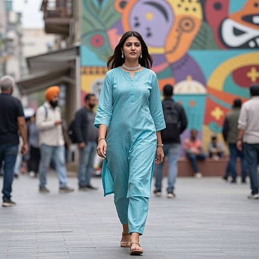 Confident Young Sikh Woman Urban Scene