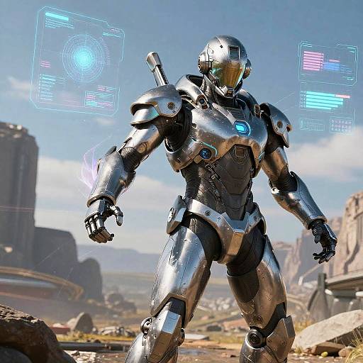 Futuristic Combat Suit Powering Up