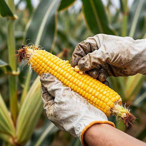 Detailed Hands Husking Fresh Corn