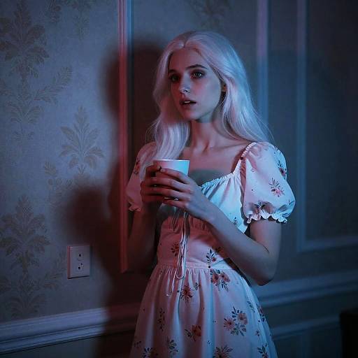 Elegant Woman in Floral Dress Portrait