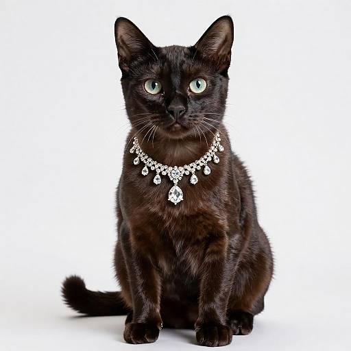 Elegant Toybob Cat Portrait in Diamonds