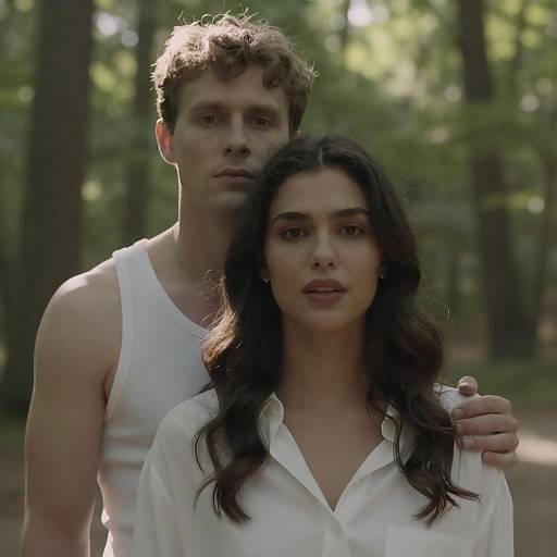 Couple in Sunlit Forest