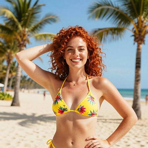 Joyful Woman on a Tropical Beach