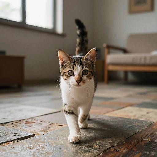 Inquisitive Calico Kitten in Loft