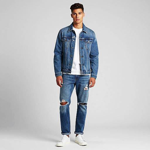 Stylish Young Man in Modern Denim