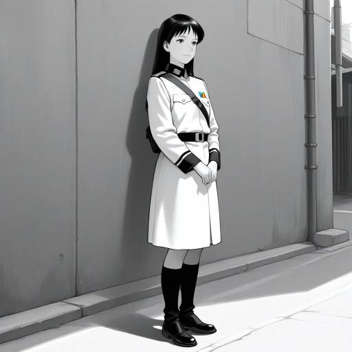 Serene Young Woman in Military Uniform Serene Young Woman in Military Uniform