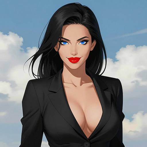 Confident Woman in Bold Digital Art