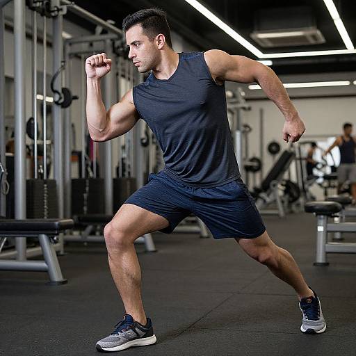 Fit European Man in Gym
