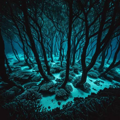 Deep Sea Bioluminescent Coral Grove