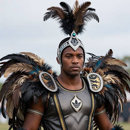 Vibrant Samba Costume with Feathers
