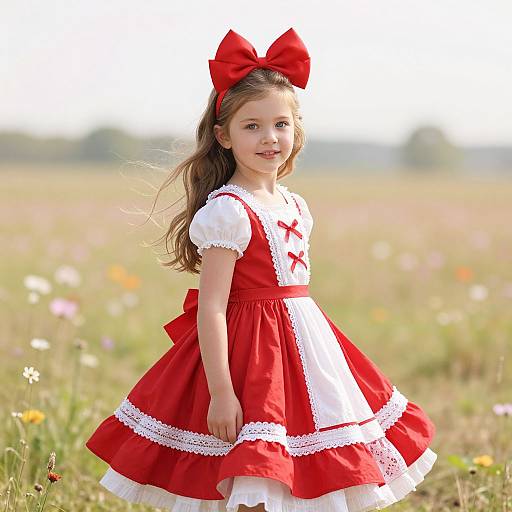 Young Girl in Sunlit Meadow